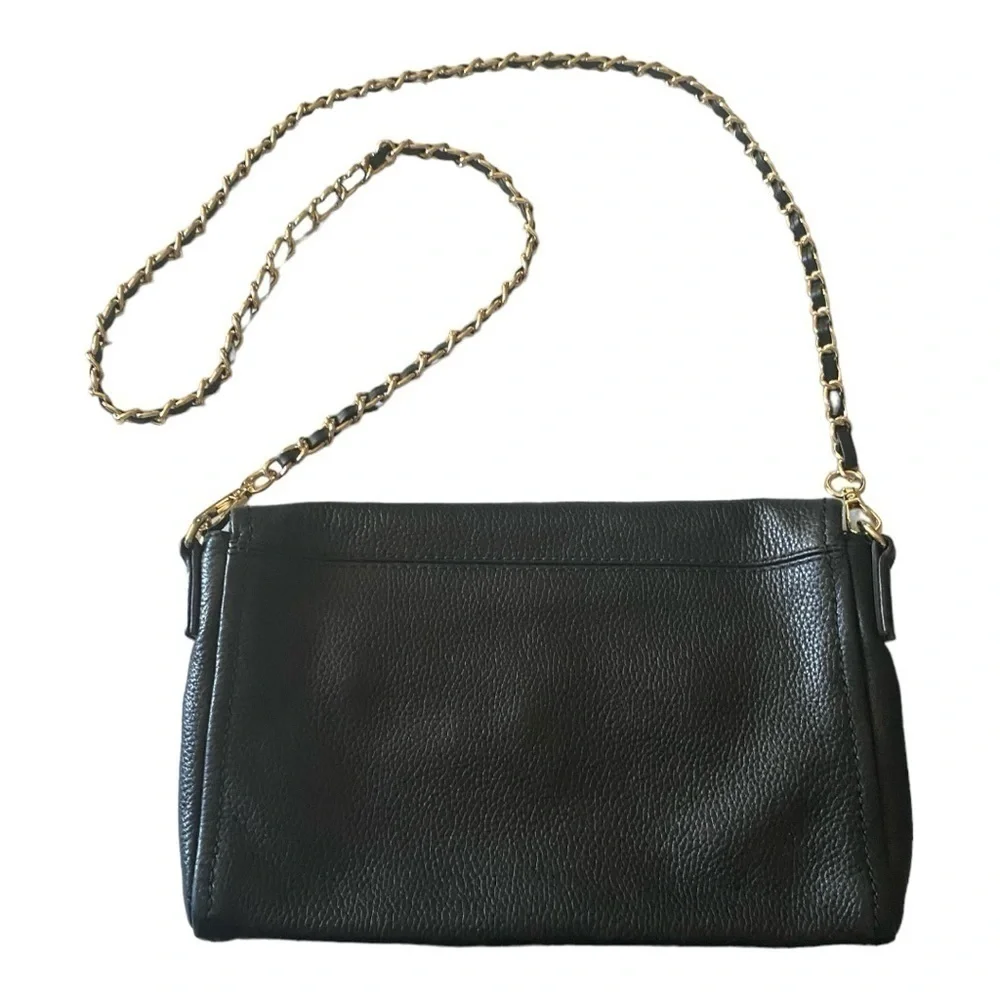 KATE SPADE-BLACK FOLD OVER CROSSBODY BAG